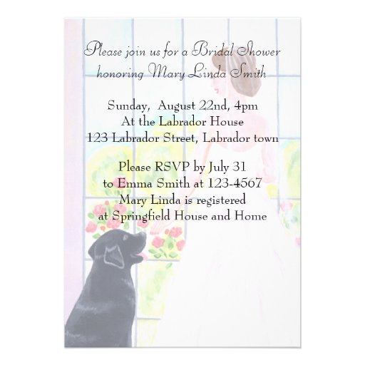 Black Labrador Bridal Shower Custom Invites