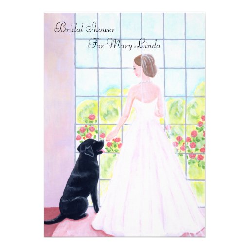 Black Labrador Bridal Shower Custom Invites