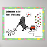 Black Labrador Cartoon Posters