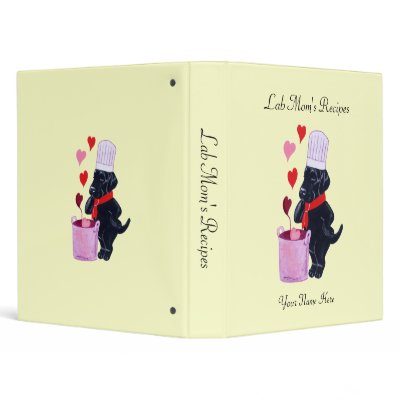 Black Labrador Chef Painting Binders by HappyLabradors