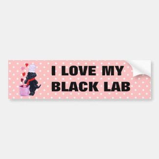Black Labrador Chef Painting Bumper Sticker