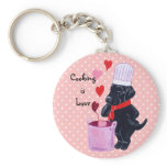 Black Labrador Chef Painting Key Chain