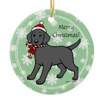 Black Labrador Christmas Santa Hat Christmas Tree Ornaments