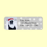 Black Labrador Christmas Santa Hat Painting labels
