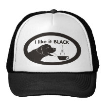 Black Labrador Coffee Theme Hats