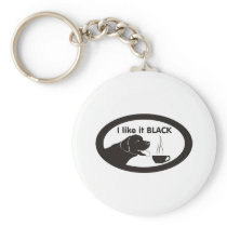 Black Labrador Coffee Theme Keychain