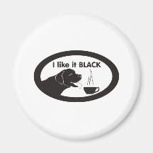 Black Labrador Coffee Theme Magnet