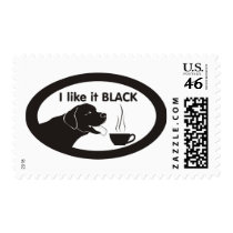 Black Labrador Coffee Theme postage by graphicdesigner Black Labrador Coffee Theme postage