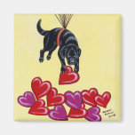 Black Labrador collecting LOVE Magnet
