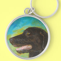 Black Labrador Dog Pet Portrait Keychain keychains