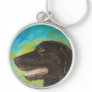 Black Labrador Dog Pet Portrait Keychain
