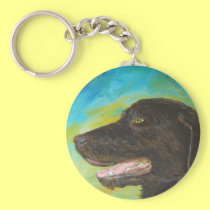 Black Labrador Dog Pet Portrait Keychain keychains