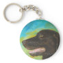 Black Labrador Dog Pet Portrait Keychain
