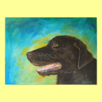 Black Labrador Dog Pet Portrait Painting Poster posters