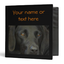 Black Labrador Dog Vinyl Binders