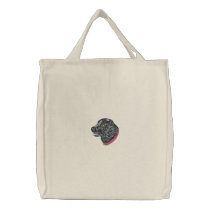 Black Labrador Embroidered Bags