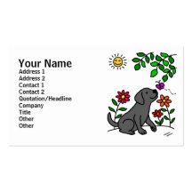 Black Labrador & Green Business Cards