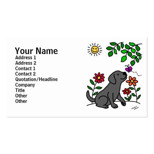 Black Labrador & Green Business Cards