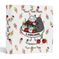 Black Labrador & Ice Cream Sundae 3 Ring Binders