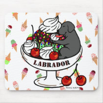 Black Labrador & Ice Cream Sundae Mousepads