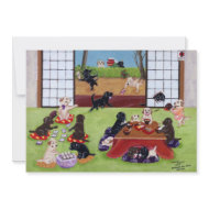 Black Labrador memorial card invitation