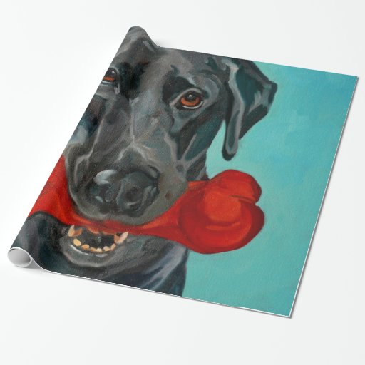 Black Labrador Portrait Gift Wrap Zazzle