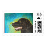 Black Labrador Portrait Stamp