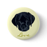 Black Labrador Puppy Button