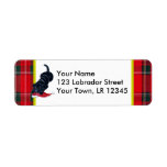 Black Labrador Puppy with Santa Hat Christmas Custom Return Address Label