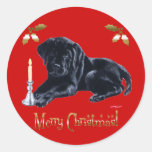 Black Labrador Retriever Christmas Gold Stickers