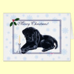 Black Labrador Retriever Christmas Snowflake cards