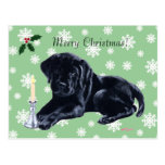 Black Labrador Retriever Christmas Snowflake Postcards