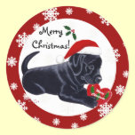 Black Labrador Retriever Christmas Snowflake stickers