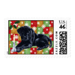 Black Labrador Retriever Christmas Stamp
