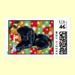Black Labrador Retriever Christmas stamps