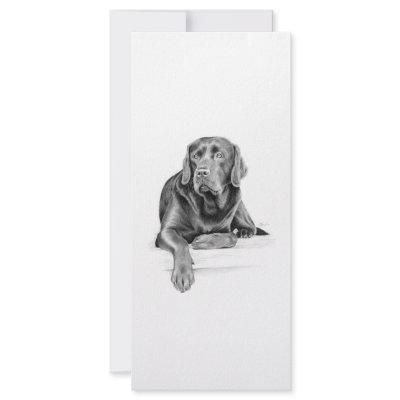 Black Labrador Retriever Customized Rack Card by DrawnByDebbie