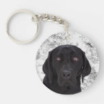 Black Labrador Retriever Round Acrylic Keychains