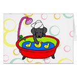 Black Labrador & Rubber Ducks Cartoon
