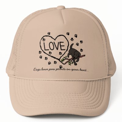 Black Labrador Sand Letters Cartoon Mesh Hats by HappyLabradors