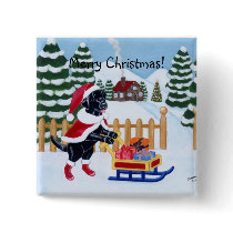 Black Labrador Santa buttons