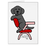 Black Labrador Student 3 Cartoon Greeting Card