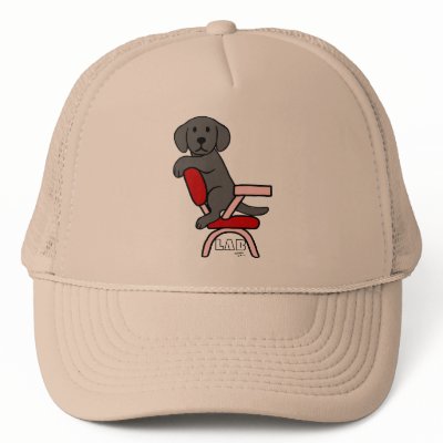 Black Labrador Student 3 Cartoon Mesh Hats by HappyLabradors