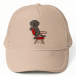 Black Labrador Student 3 Cartoon Mesh Hats