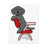 Black Labrador Student 3 Cartoon Postcard