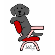 Black Labrador Student 3 Cartoon