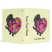Black Labrador & Teacher's Heart Cartoon