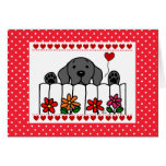 Black Labrador watching you Valentine Greeting Card