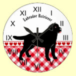 Black Labrador with a little Tongue wall clocks