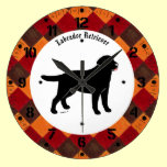 Black Labrador with a Little Tongue wall clocks