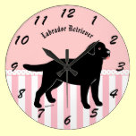 Black Labrador with a little Tongue wall clocks